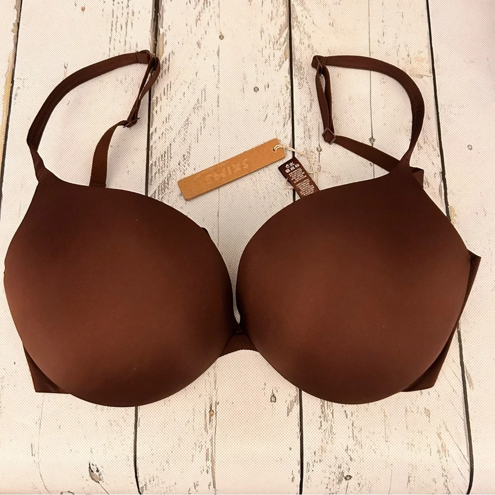 SKIMS 34DD Ultimate Push Up Plunge Bra - Cocoa - NWT